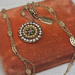 Clara Beau Pale Pink Opal Peridot Swarovski Crystal Pendant on Chain